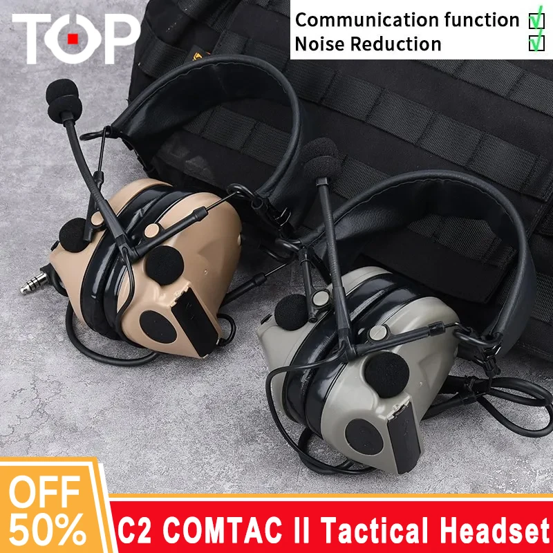 C2 COMTAC II Tactical Headset Pickup Noise Reduction Hunting Shooting Headphone Outdoor Hearing Protection With Kenwood U94 PTT