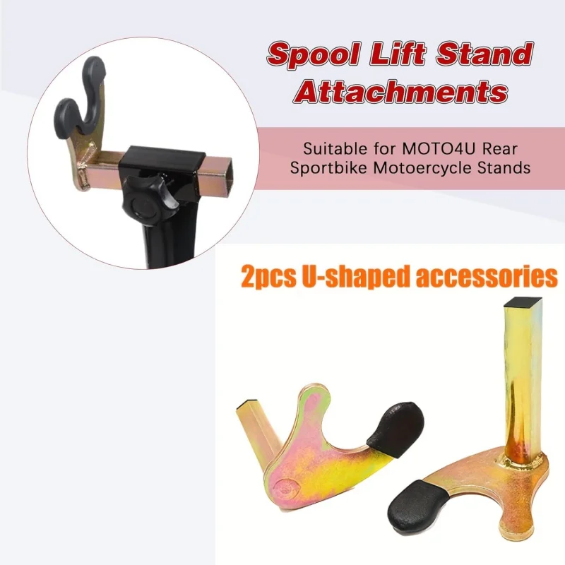 Heavy Duty Motorcycle Stand Attachment Set With U-Shaped Front Wheel Support Metal For Parking And Maintenance Accessories