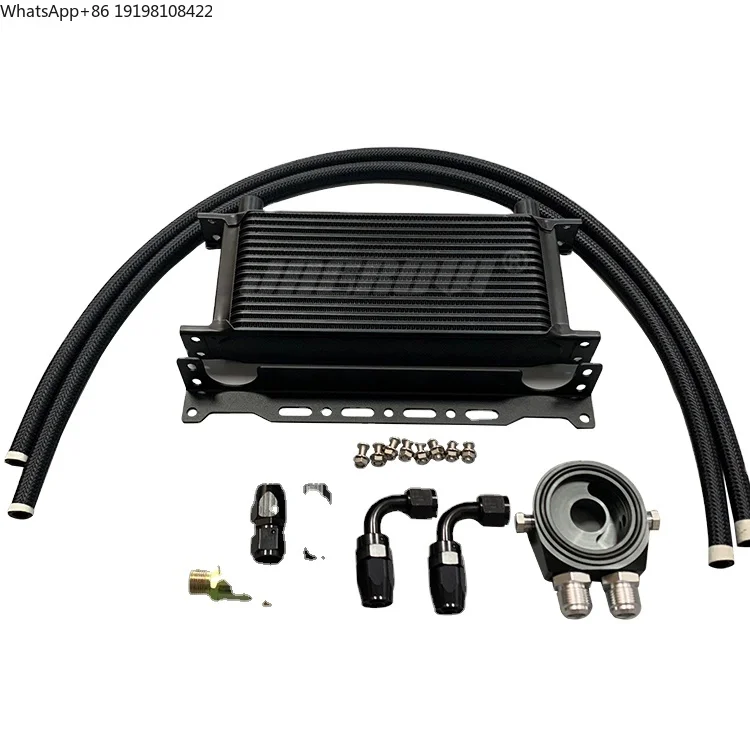 

Universal 16 Row Aluminum Oil Cooler Engine Transmission Oil Cooler Kit Cooling System