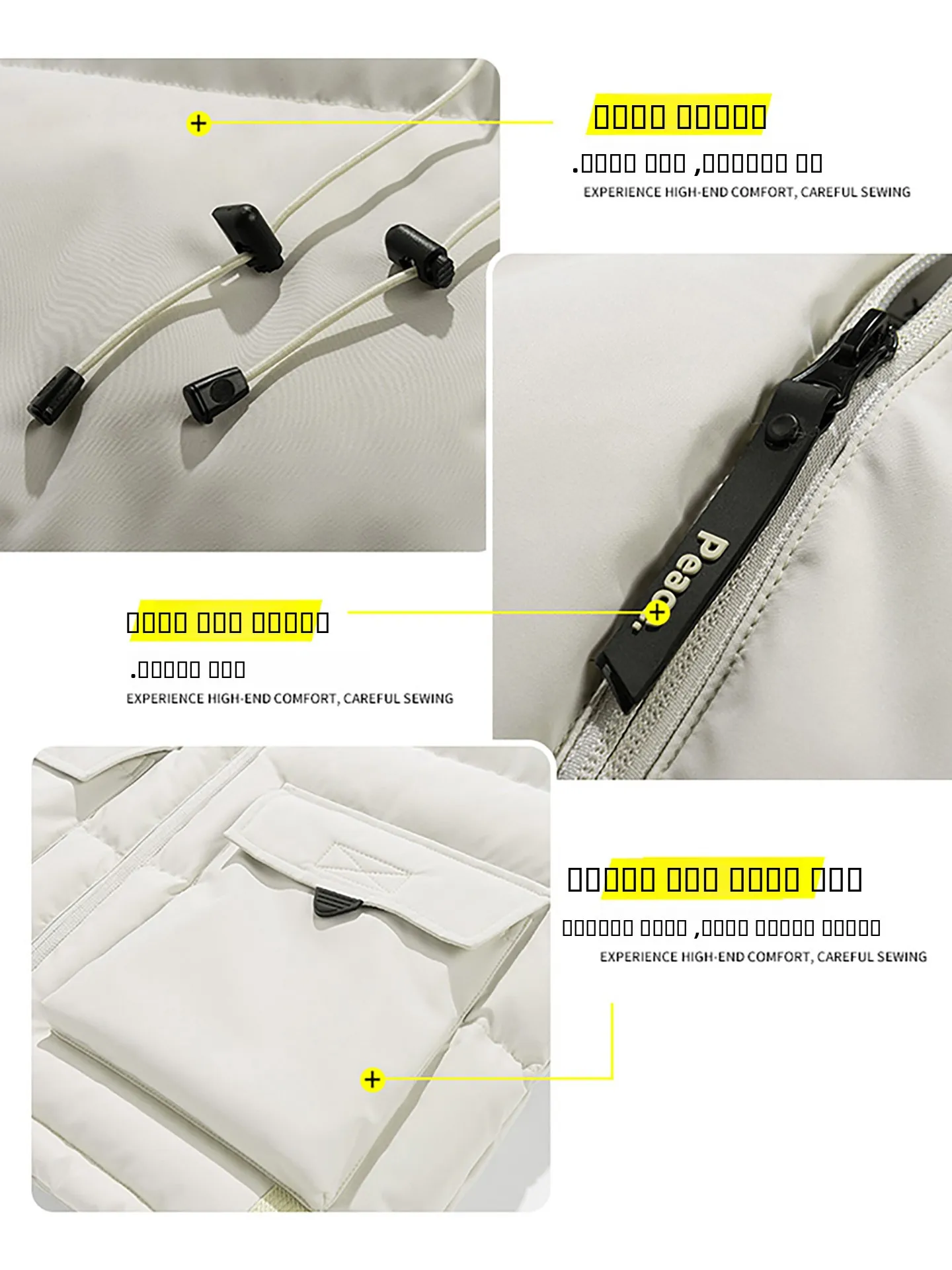 الرجال Thiened القطن سترة الخريف الشتاء مقنعين تنوعا ملابس خارجية دافئة عمال Jaet Faion الحضرية Sle طويلة Sve سستة #3