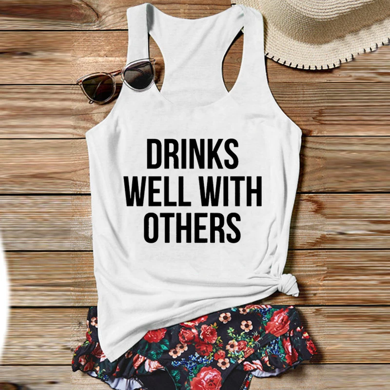 

Drinking Shirt Drinks Tank Top Shirt for Group Tank Drinking Womens Tops Funny Women Clothes Casual XL