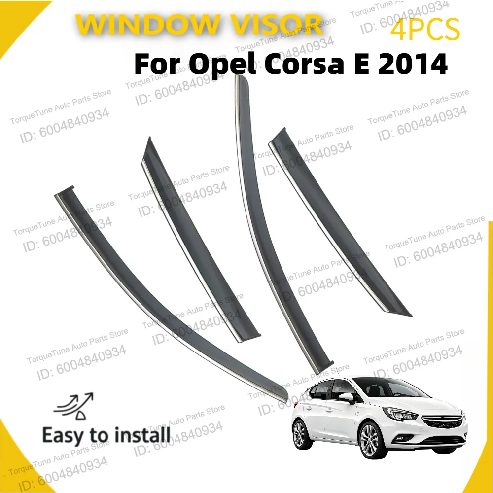 Viseras Premium para Ventanas (4 Piezas) para Opel Corsa E 2014 - Deflectores de Viento, Protectores contra Sol y Lluvia, Visores Laterales