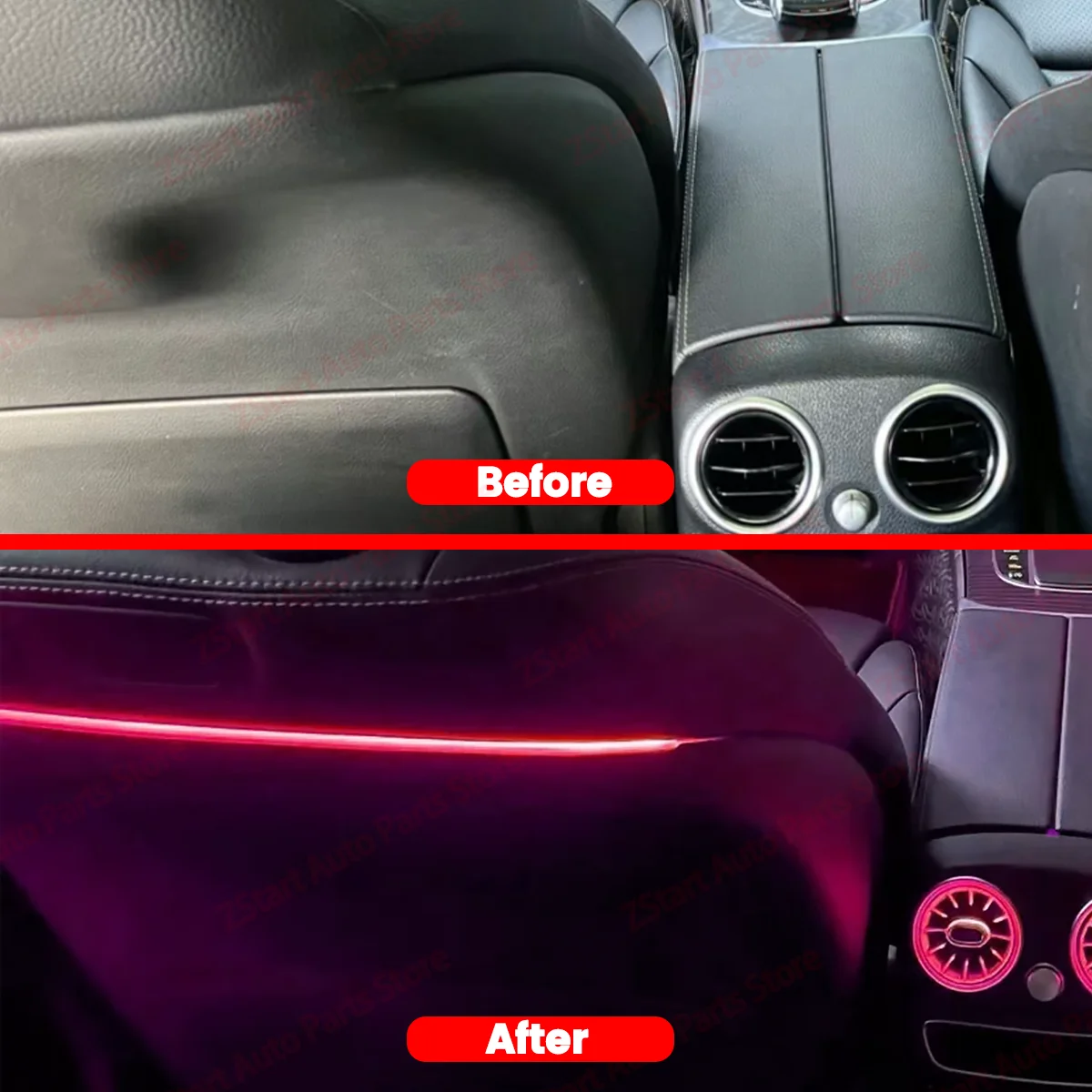 64/256 Colors LED W205 Seat Back Lamp Backrest Ambient Light For Mercedes Benz C-Class W206 GLC X253 X254 E-Class W213