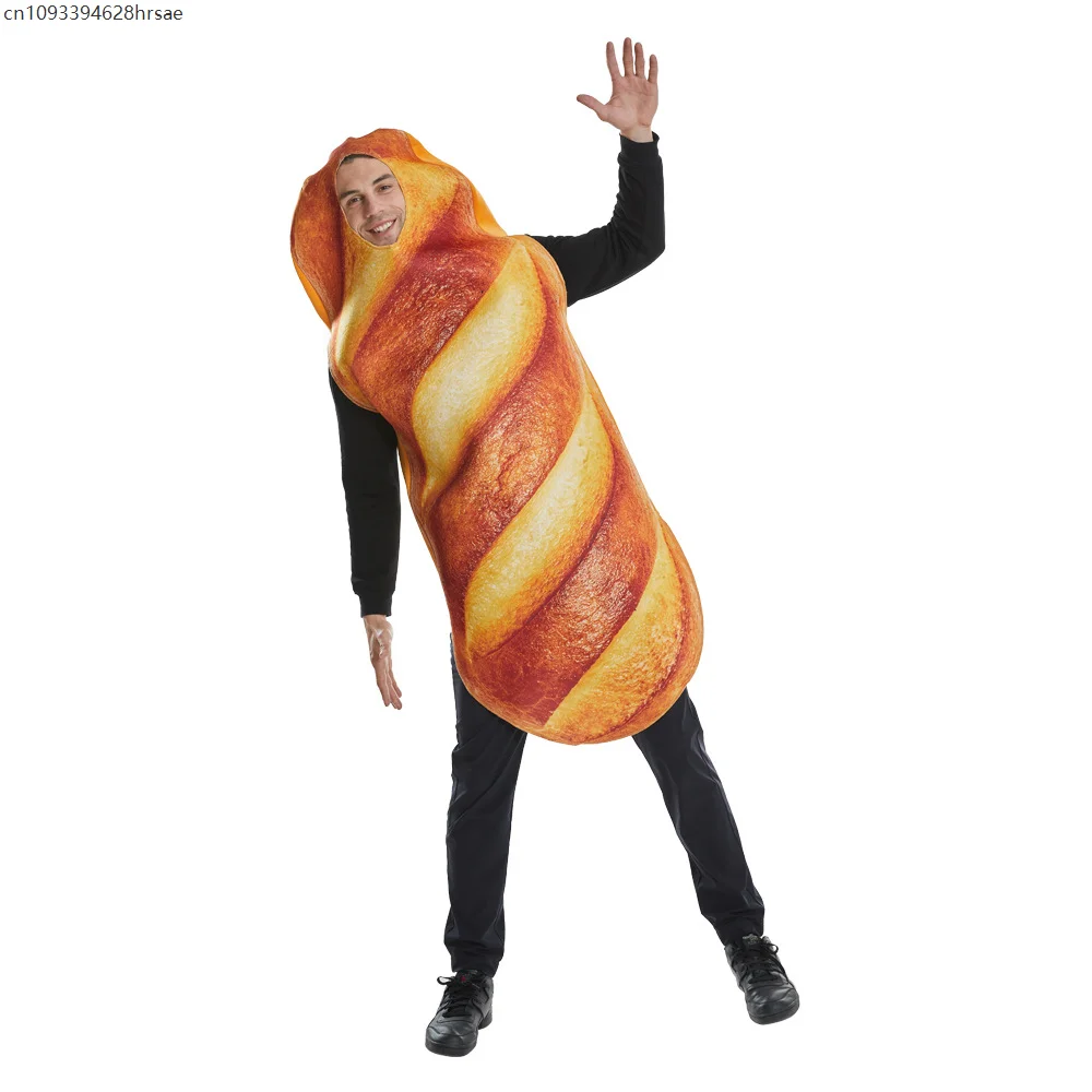 

Halloween Costume For Adult Fancy Dress Cosplay 3D Simulation Bread Costume Men Loaf of Bread Food