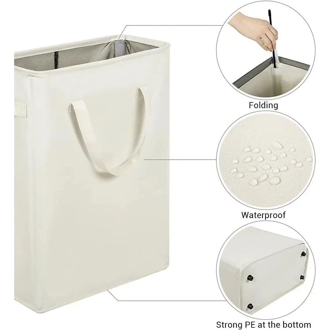 Portable Oxford Foldable Laundry Basket Large Capacity Dirty Clothes Hamper Toy Storage Bags Space Saving Household Organizer view 5