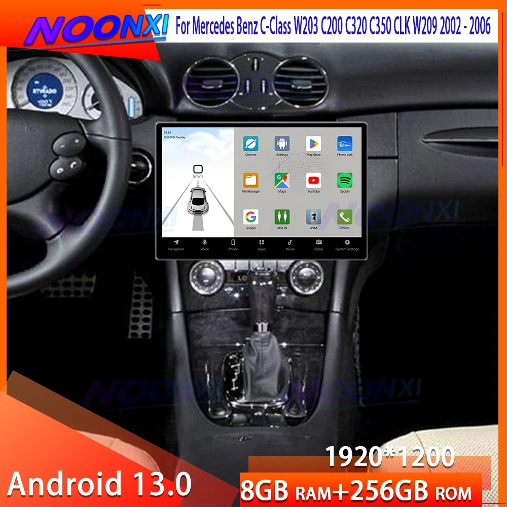 13.1“ For Mercedes Benz C-Class W203 C200 C320 C350 CLK W209 2002 - 2006 Android 13 Car Radio Navi GPS Multimedia Player WiFi 4G