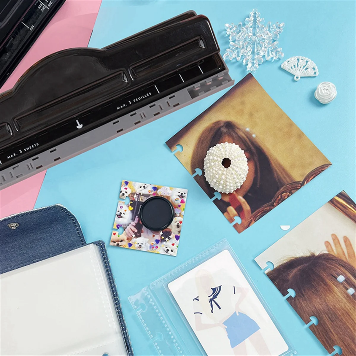 

Super hot unch Ring Album Paper Cutter Adjustable Paper Punch A4 Puncher Scrapbooking DIY Tools Office Binding