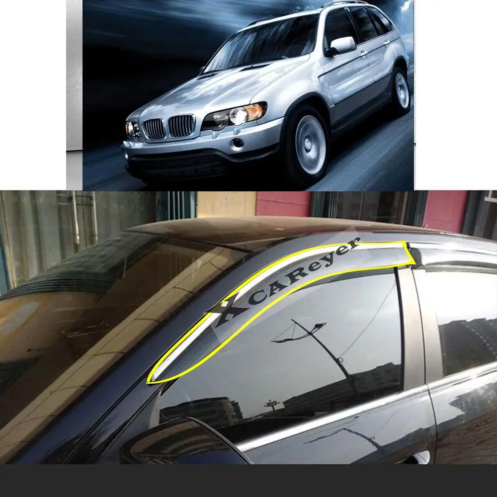 For BMW X5 E53 1998 1999 2000 2001 2002 2003 2004 2005 2006 Car Sticker Plastic Window Glass Wind Visor Rain/Sun Guard Vent