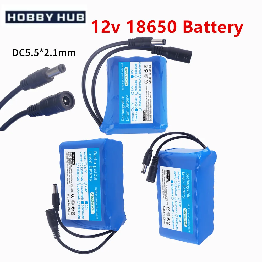 Batterie Rechargeable Lithium-ion 12V 3S1P 3S2P 3S3P 3s4p 3S7P 21000mAh, DC pour outils 12V, équipement de Camping + BMS