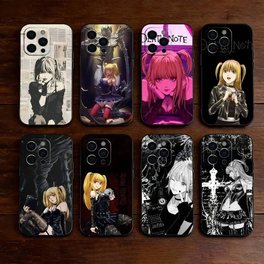 

m-Misa D-Death N-Note Phone Case For iPhone 17,16,15,14,13,12,11 Plus,Pro Max,XS,Soft Silicone Black Cover