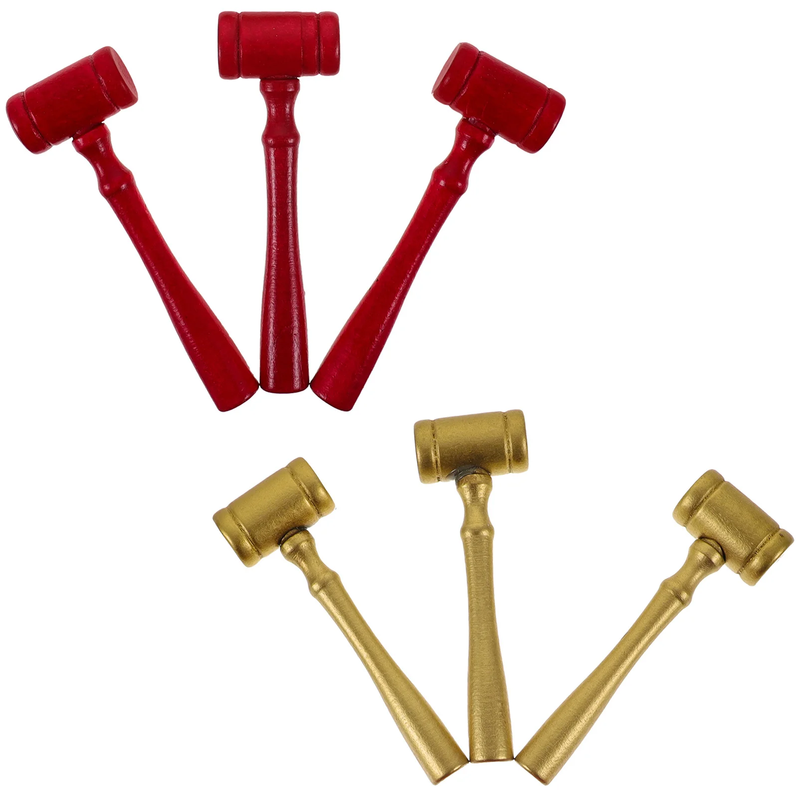 6pcs Wooden Kids Educational Auction Gavel Gift Lawyer Educational Hammer Props Courtroom Plaything Lawyer Gavel Tool