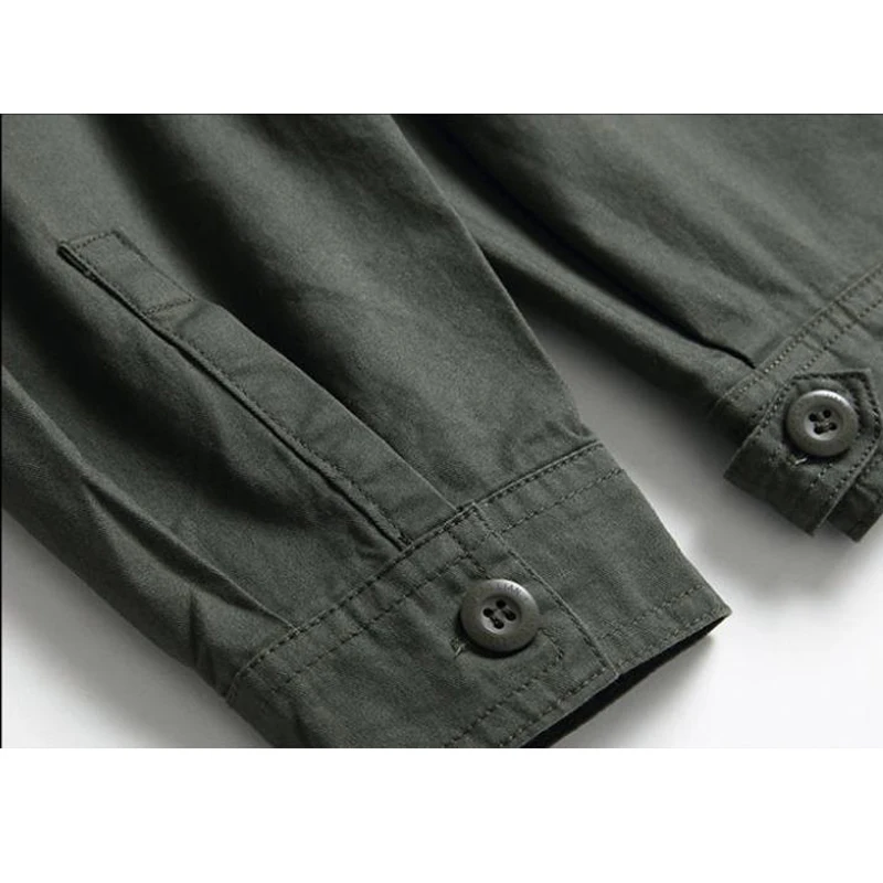 Conjunto de ropa de trabajo para hombre, camisas militares de algodón de combate y pantalones Cargo, trajes sueltos informales verdes del ejército,