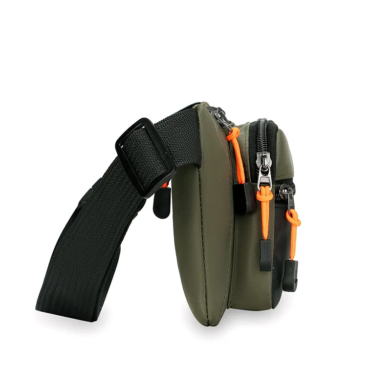 

Contrast color wear-resistant men's waist bag multi-layer mobile phone storage large capacity waterproof chest bag