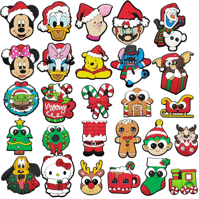 27pcs/set Christmas Disney Cartoon Series Shoe Charms Designer for Shoe Accessories for Classic Clog Kids Gifts