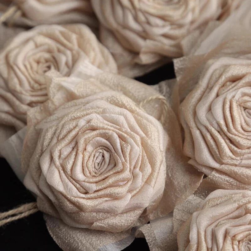 1 Pcs Brown Withered Rose Three-Dimensional Flower Handmade DIY Hair Accessories Clothing Cloth Stickers