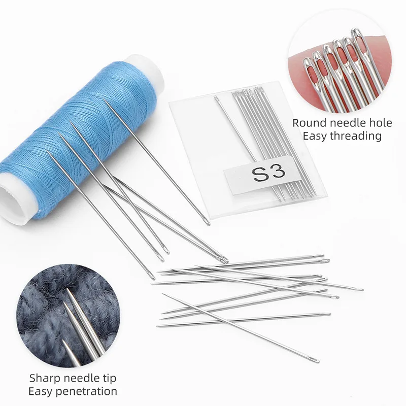 50pcs Multi Size Eyelet Needle DIY Manual Sewing Needles Cross Stitching Tools Household Item For Easy Sewing Wholesale