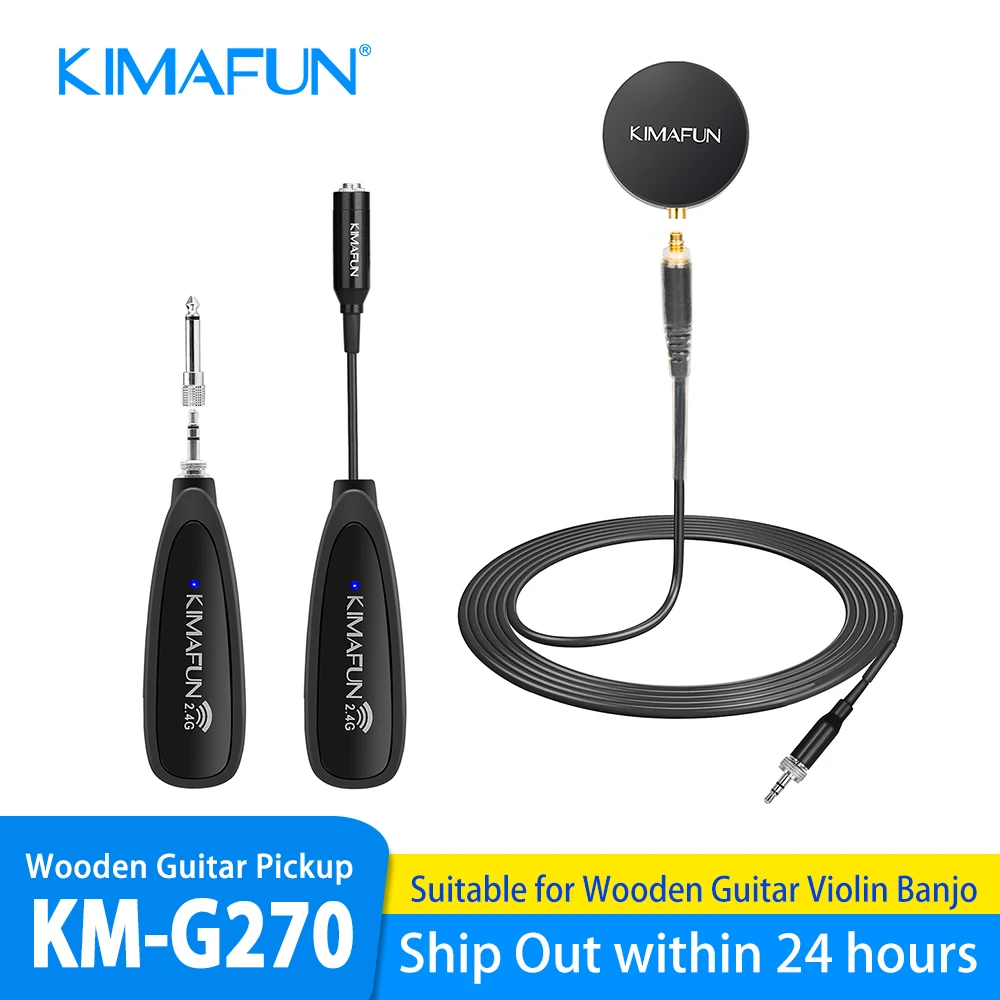 KIMAFUN 2.4G Wireless Mini Microphone Pickup for Wooden Guitar Violin Banjo Mandolin Ukulele Guitar Accessories pickup MIC