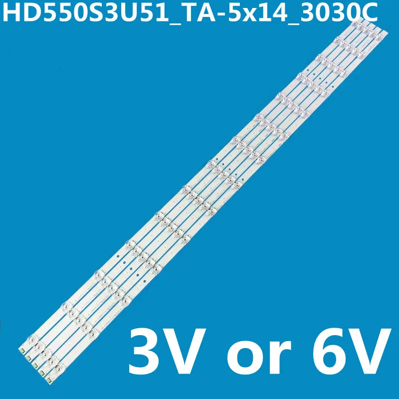 6V/3V 10set LED Backlight Strip For Hisense_55_HD550S3U51_TAL1-5x14_3030C-d6t 1187163 H55A6500 1190188 55HS68U 55H8E 55H9E 55HS6