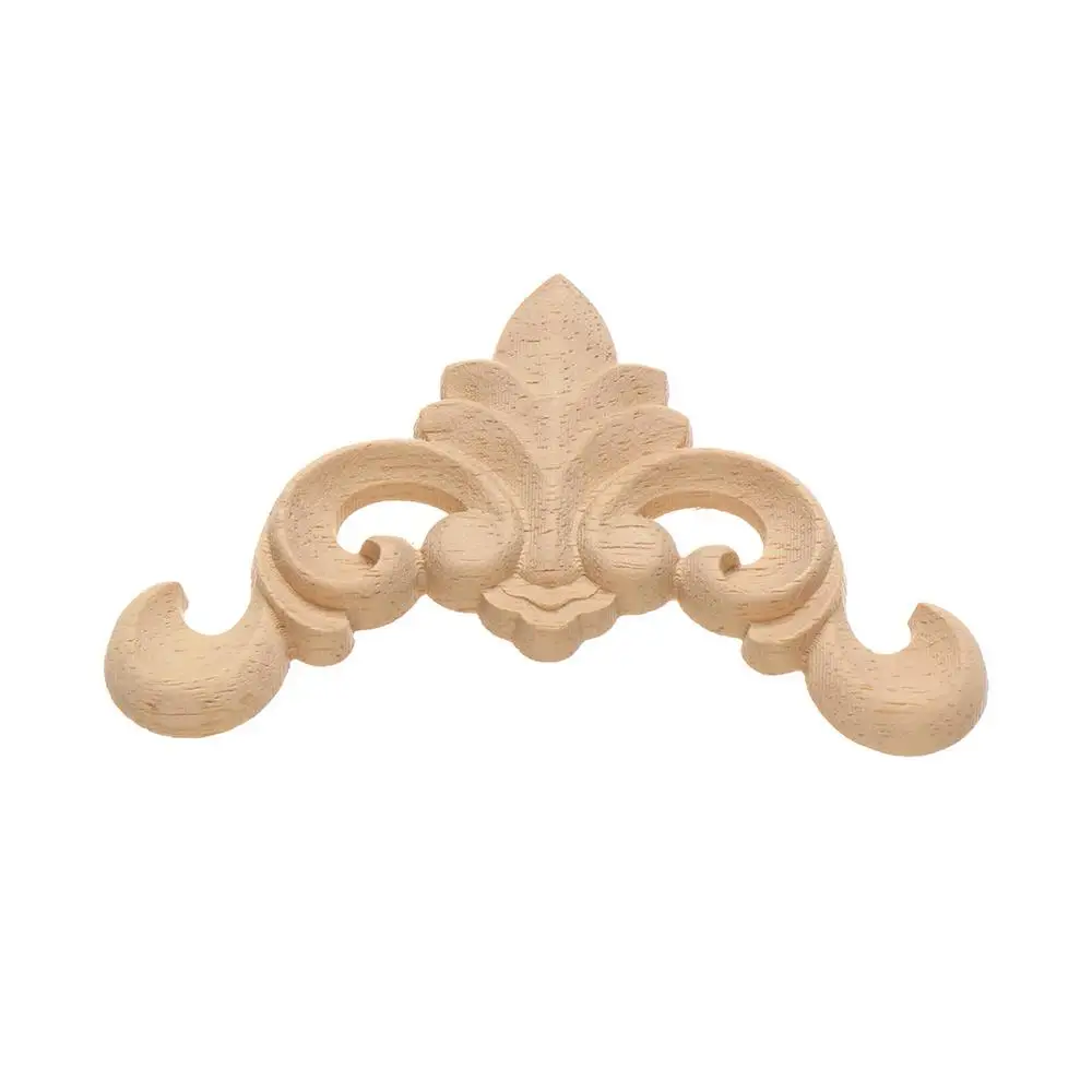 High Quality Furniture Parts Unique Woodcarving Decorative Corner Appliques Frame Wood Carved wooden Figurines Crafts