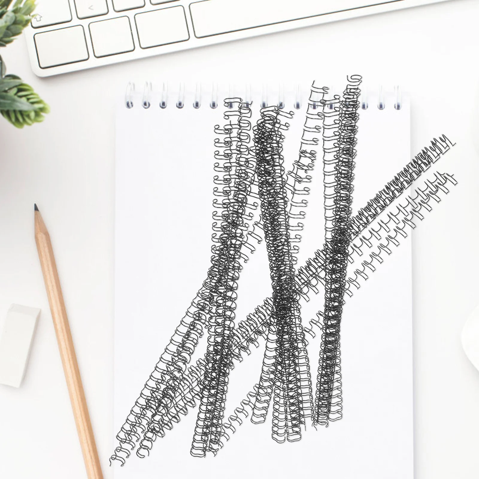 100pcs Loose Leaf Binder Rings Metal Spiral Binding Coils Double Loop Wire For Notebook Calendar Index Divider Organizer School