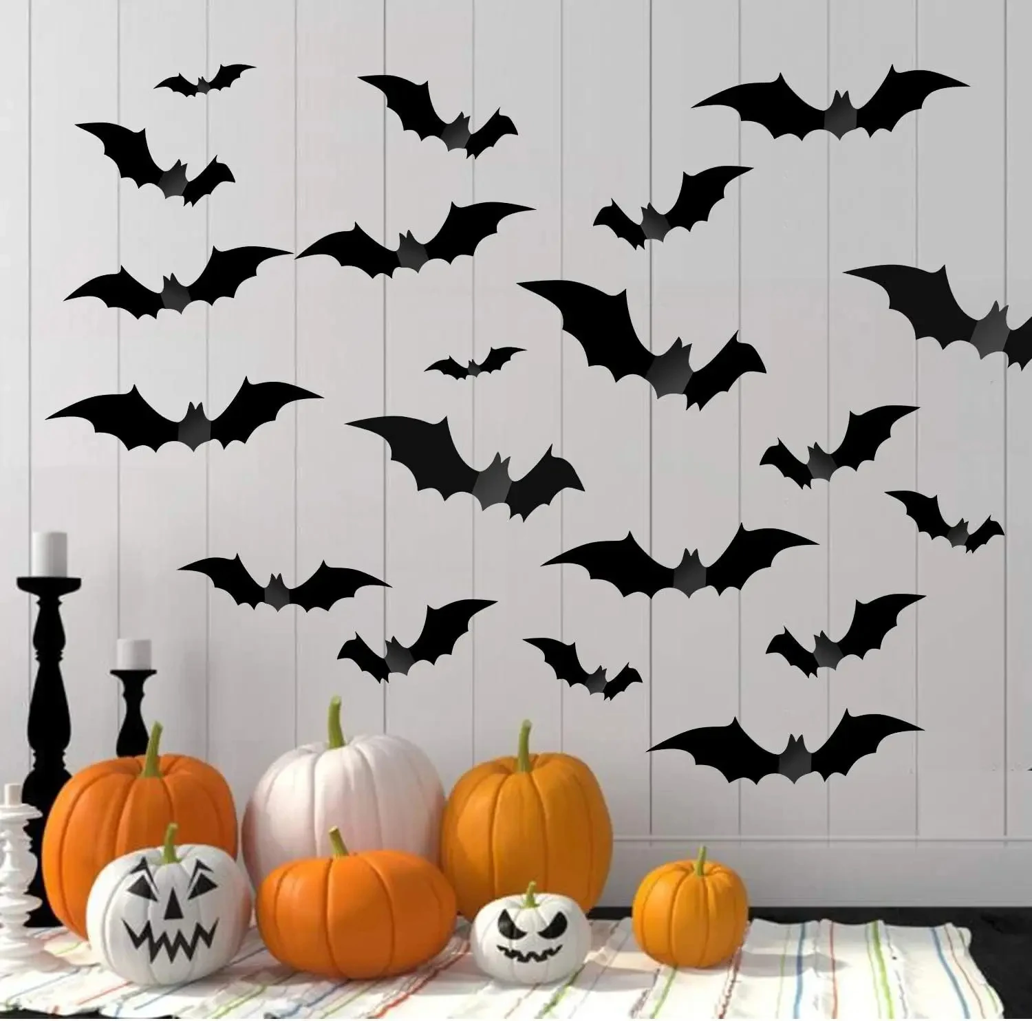 3D Schwarze PVC Fledermaus- und Spinnen-Wandaufkleber, Gruselige Halloween-Dekorationen, Party-Requisiten, DIY Heim- und Bar-Deko, Spukhafte Ornamente – Detail 9