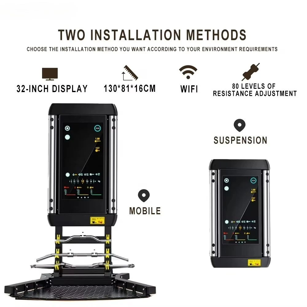 مرآة اللياقة البدنية الذكية، التدريبات التفاعلية، معدات الصالة الرياضية الرقمية المثبتة على الحائط، نظام التمارين المنزلية مع مادة معدنية تعمل بالذكاء الاصطناعي #2