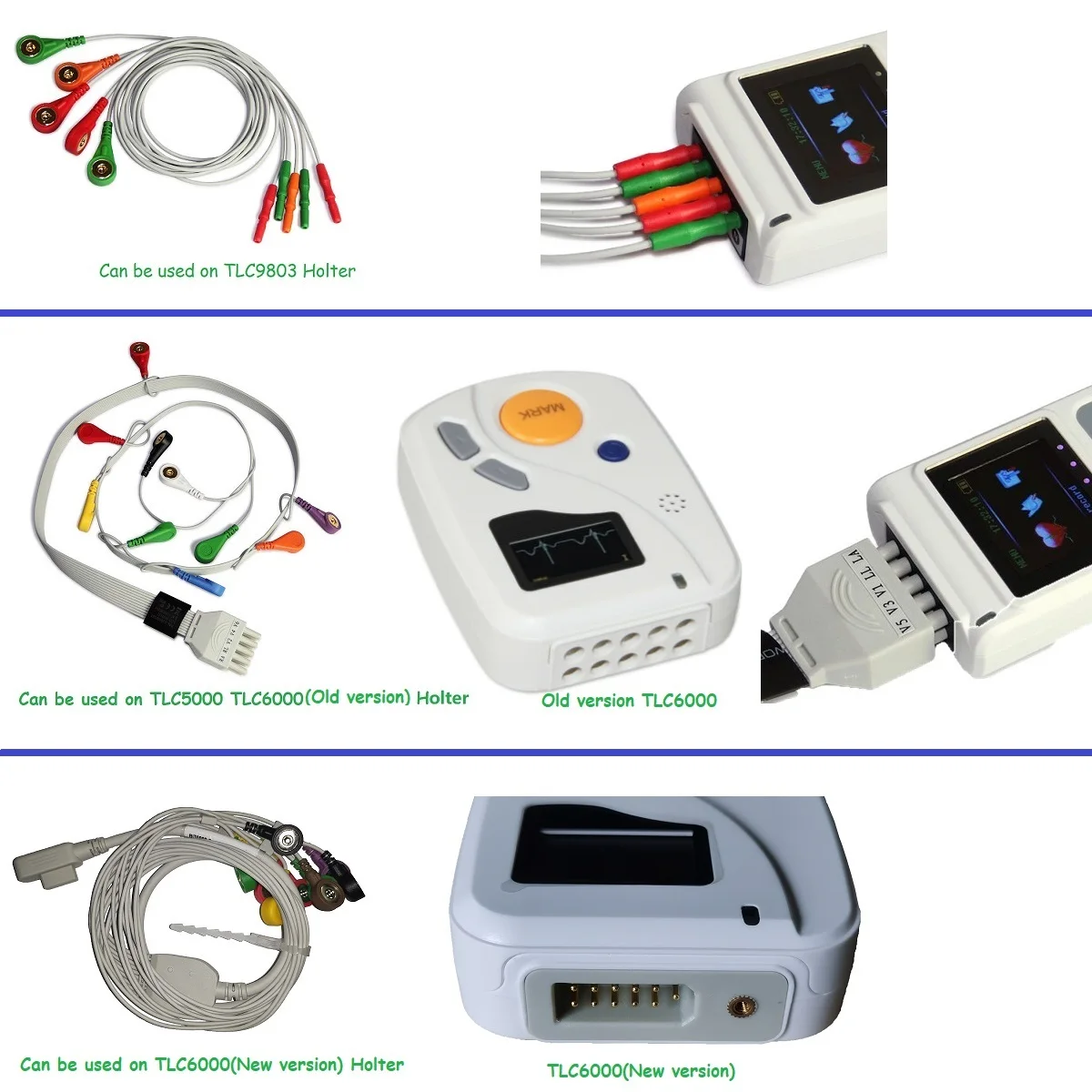 

Кабель ЭКГ 3 провода/12 проводов CONTEC TLC9803 / TLC5000 / TLC6000 система мониторинга ЭКГ Holter