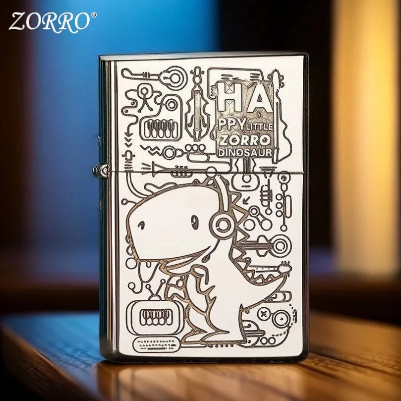 

Zoro 902, латунь/белый никель, 3D резная ветрозащитная зажигалка для мужчин, небольшой инструмент для курения, аксессуары