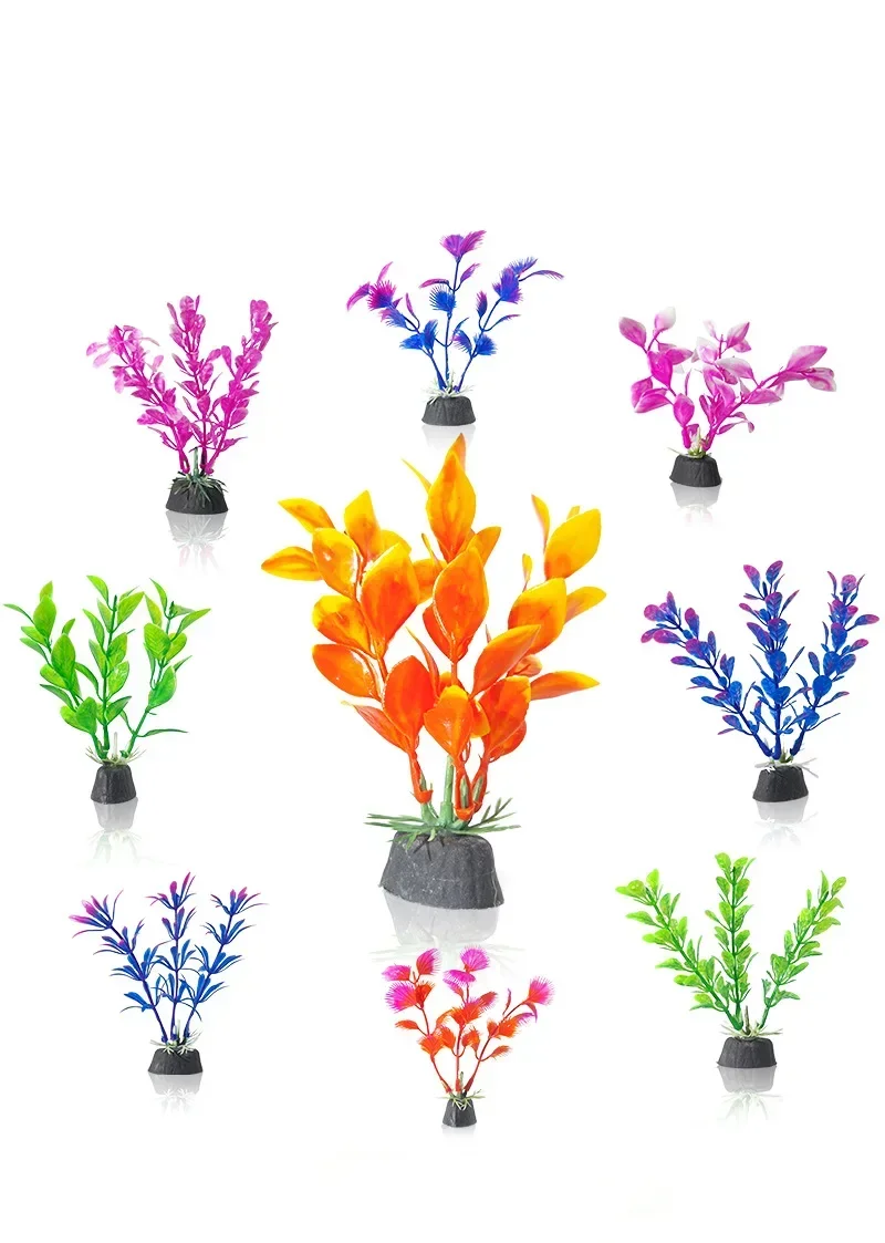 Vibrant Artificial Seaweed Aquarium Plants - Diverse & Lifelike Fish Tank Landscaping Decor