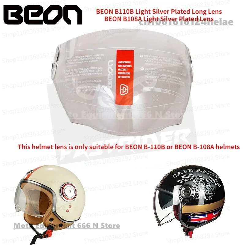 Original BEON B108A Motorcycle Half Helmet Visor B110 Helmet Anti-UV Motorbike Lens Helmet Accessories