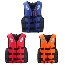 Outdoor Adult Swimming Life Jacket Adjustable Buoyancy Survival Suit Polyester Children Life Vest With Whistle