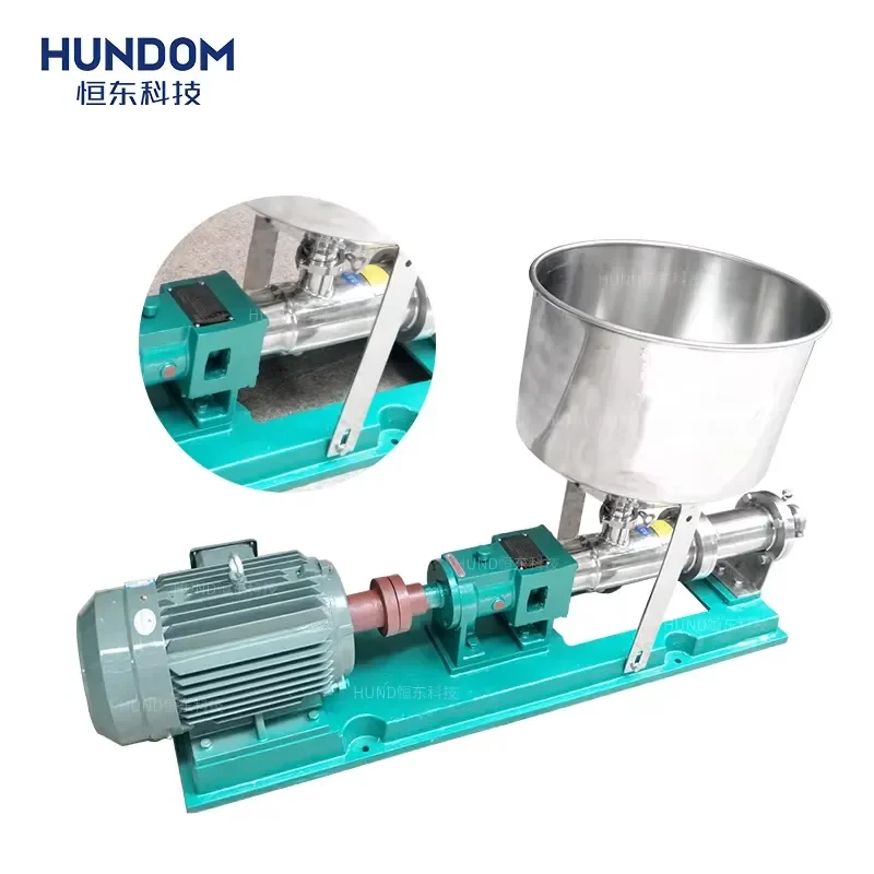 Stainless Steel Mono Screw Pump With Speed Control Inverter Trolly Hopper Progressive Cavity Pump for Grease