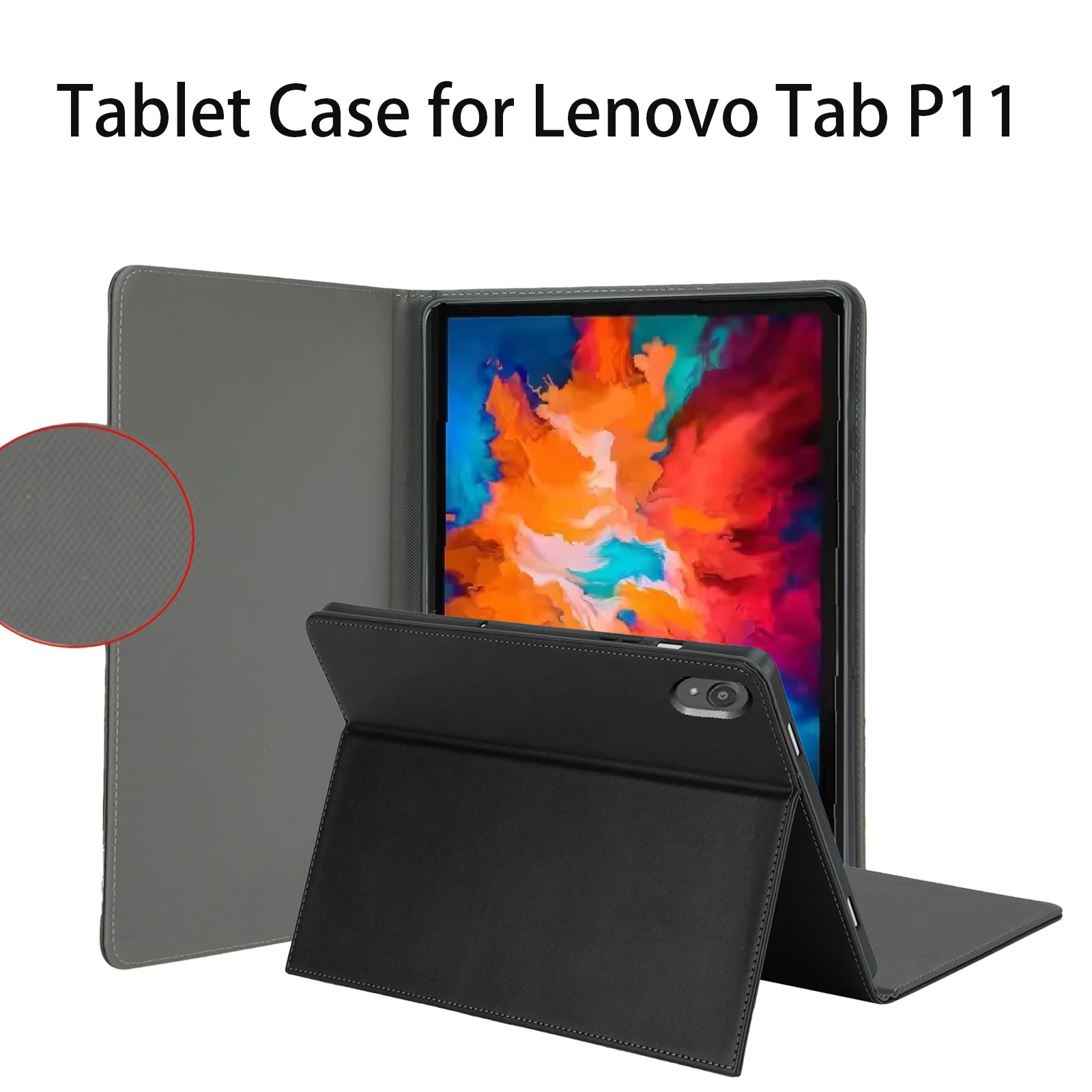 

Чехол для планшета Lenovo Tab P11, защитный чехол с функцией подставки, противоударный (чехол из искусственной кожи + TPU)