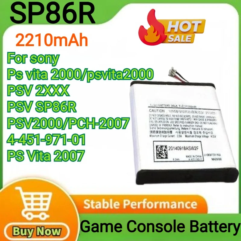 

3.7V 2210mAh SP86R Battery for Sony for Psvita 2000 PSV 2XXX PSV SP86R PSV2000 PCH-2007 4-451-971-01 for PS Vita 2007 Batteries