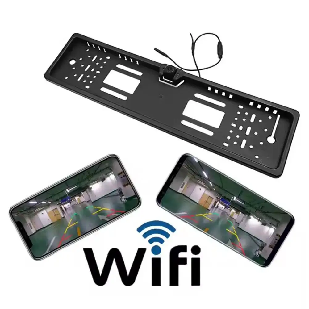 

Европейский пакет номерных знаков с 5G Wi-Fi заднего вида для автомобиля 120 ° Рамка системы лицензии под углом камеры резервного вида S2F7