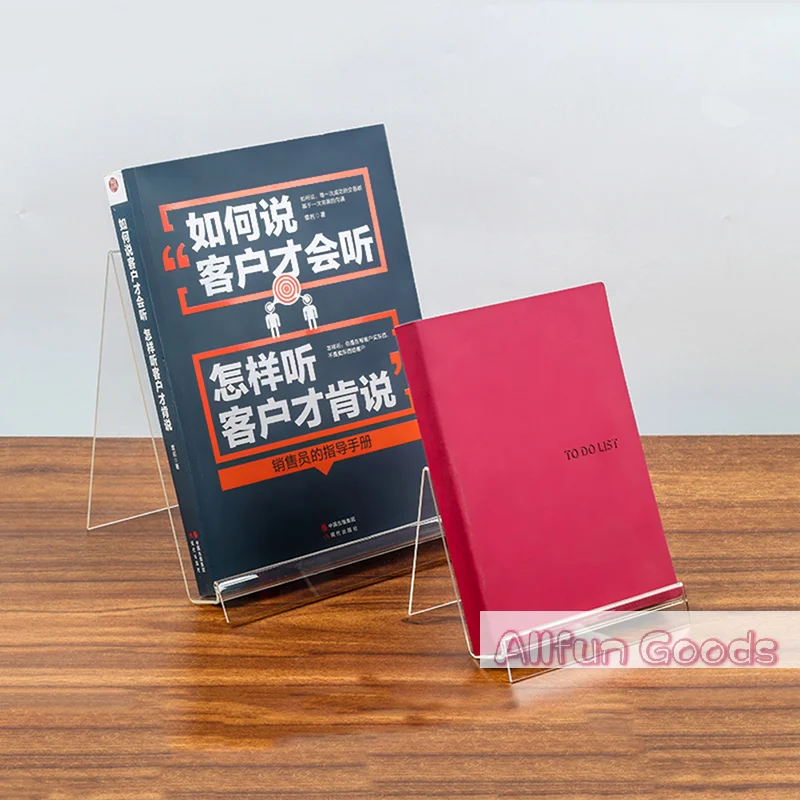 1Pcs Transparent Acrylic Book Display Stand Desktop Book Holder Book Shelf Vertical Book Textbook Display Stand Transparent
