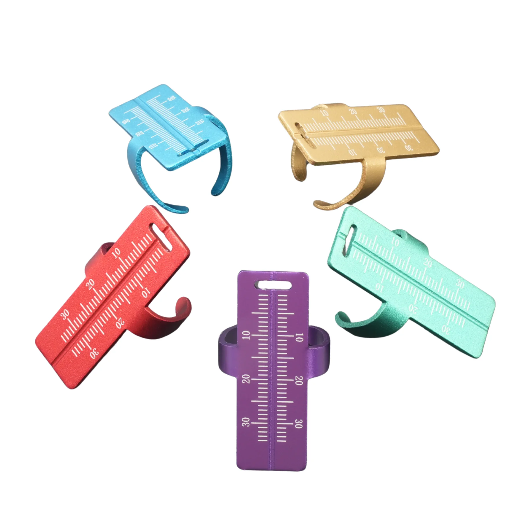 1Pc Dental Finger Ruler Colorful Aluminium Alloy For Endo Ring Rulers Span Root Canal Measurement Scale Dentist Instrument Tools