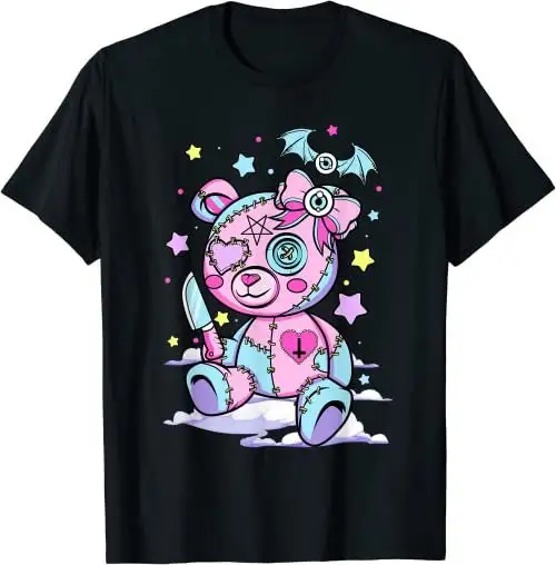 Pastel Goth Scary Cute Teddy Bear Wicca Witch Kawaii Anime T Shirt SweaT 27629