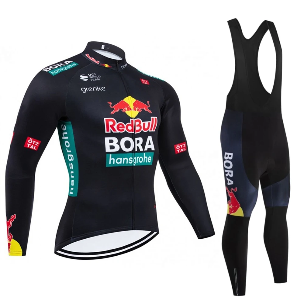 AliExpress Red Bull Bicycles Bib Men's Cycling Shirt Long Sleeve Cycling Jersey Man Bicycle Pants Mtb Clothing Mountain Bikes Road Bike