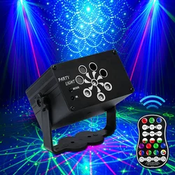 Alimentato a batteria Home Party Laser Light DJ Disco Mini proiettore Lazer ricarica USB telecomando RGB UV Stage Lighting Effect