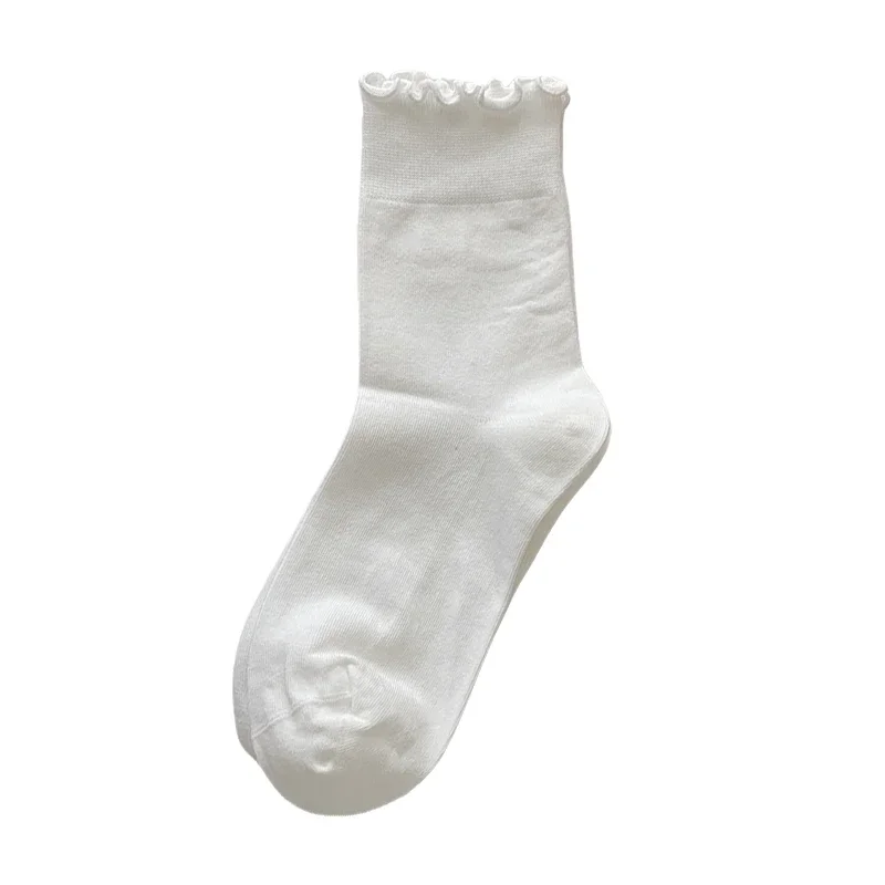 Chaussettes courtes pour femmes, fines, douces, respirantes, à volants, éblla sueur, simples, nouvelle collection printemps été