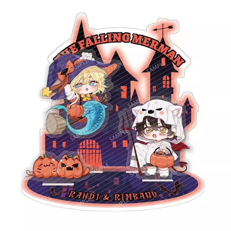 The Falling Merman Halloween Series Color Paper Bai Chunian, Lan Bo Cartoon Figure Acrylic Stands Badge Pendant Manga Around