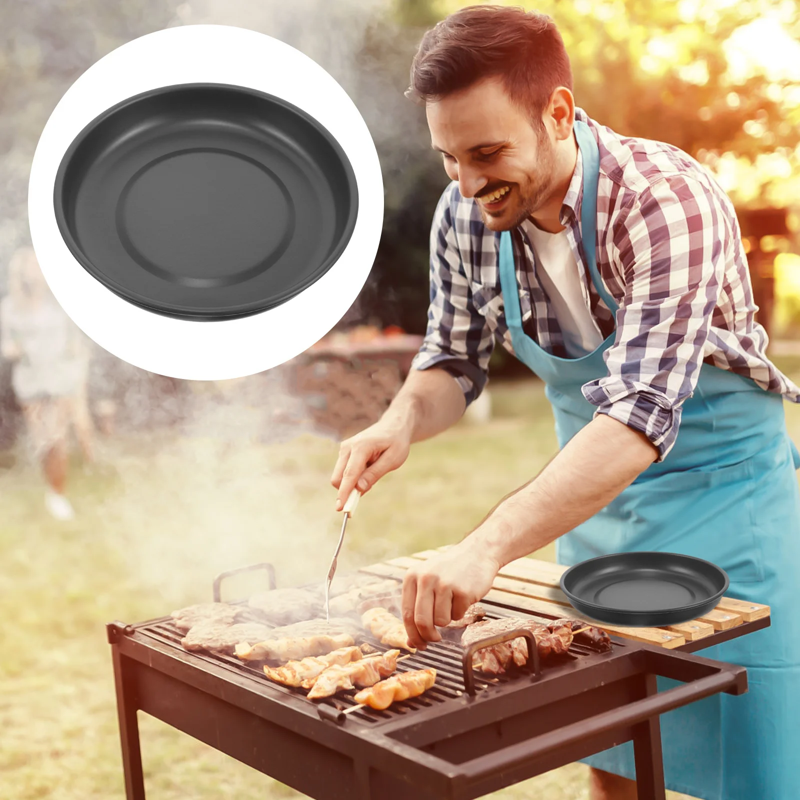 

Aluminum Alloy Vegetable and Fruit Serving Tray Reusable Picnic Plate for Outdoor Parties Snack Organizer Dish