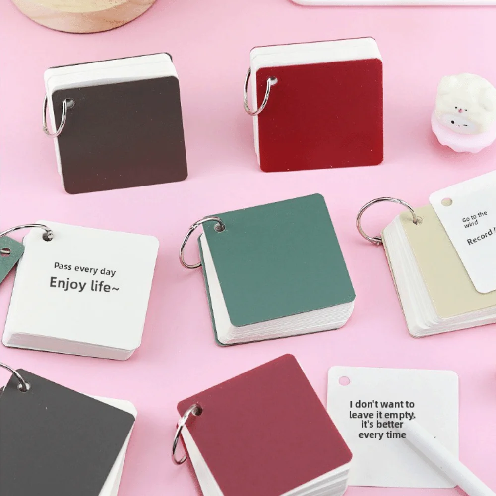 Portable Pocket Memo Pads with Ring 80 Sheets Memory Learning Book Loose Leaf Loose Leaf Notepad for Memory Learning Studying