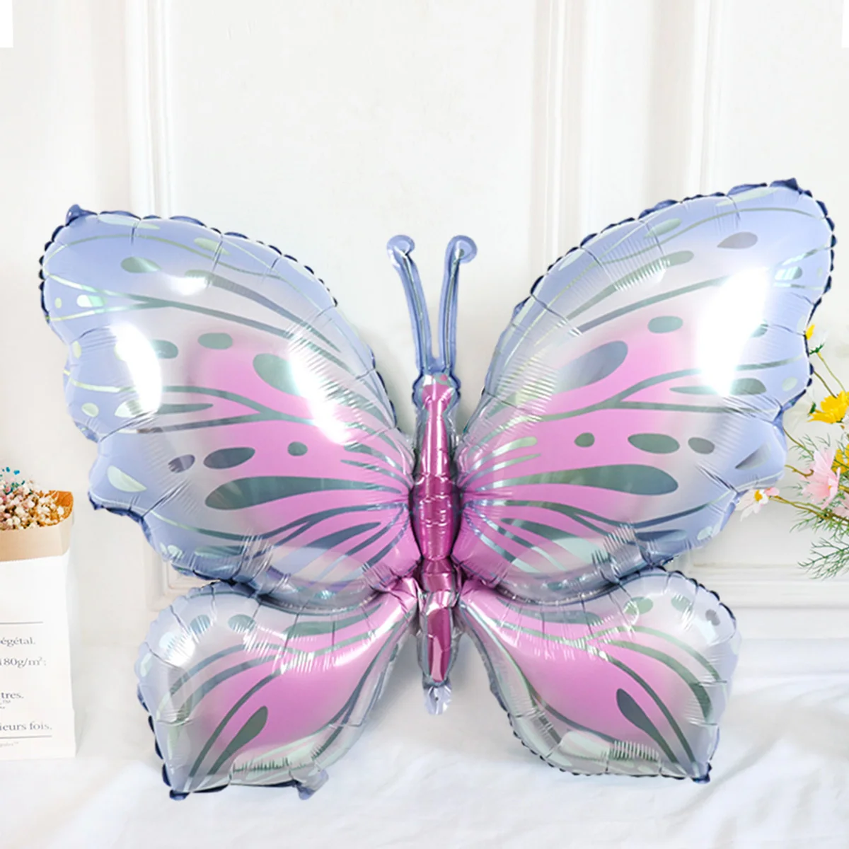 4pcs Purple Butterfly Foil Balloons, Girls Birthday Baby Shower Wedding Proposal Party Supplies Decoration