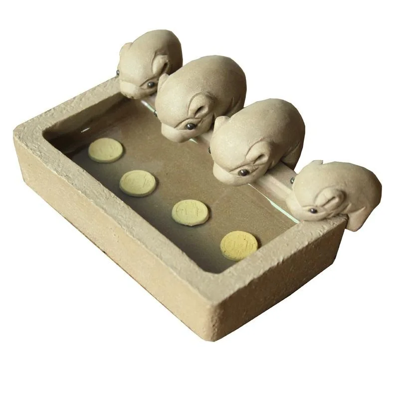 

CX piglet drinking sink carving creative handmade, tea pet play ornament boutique can be raised