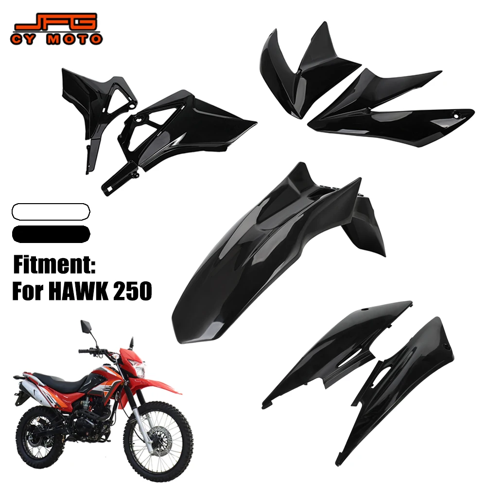 Motorcycles Accessories PP Plastic Set Left Right Side Fuel Tank Covers for Honda HAWK250 Hawk 250 Motocross Enduro Dirt Bike