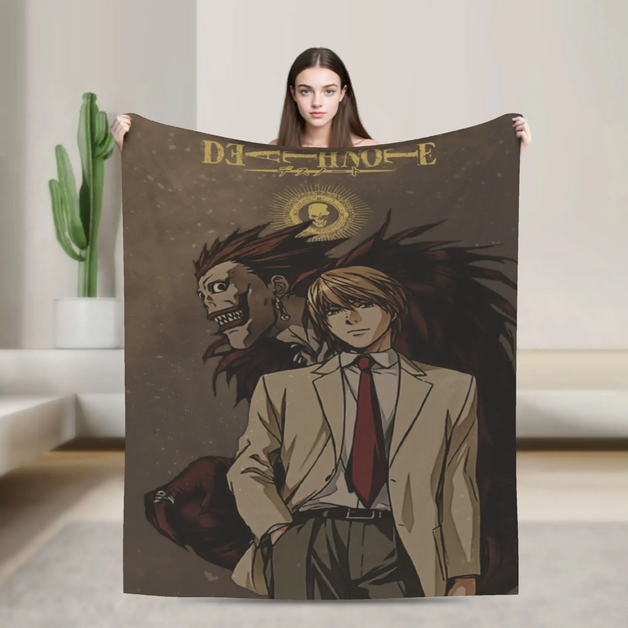 deaths notes anime catoon Blankets Velvet  Multifunction Super Soft Throw Blankets for Home Bedspread