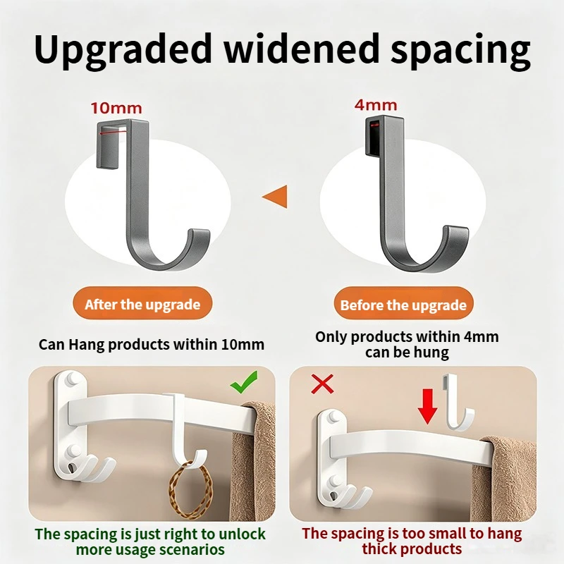 Aluminum Sliding S Hooks Removable Hooks for Kitchen Bathroom Shelf Accessories