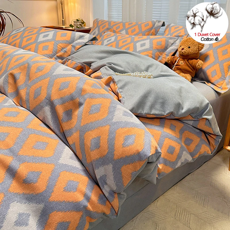 

100% Cotton Duvet Cover 1Piece (No Pillowcase), Sanded Brushed Warm Quilt Cover, Hypoallergenic Heavyweight Bedding, Breathable